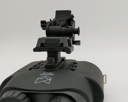 Nightfox Click Dovetail Helmet Adapter for Nightfox Cape - Mount connected to NVGs